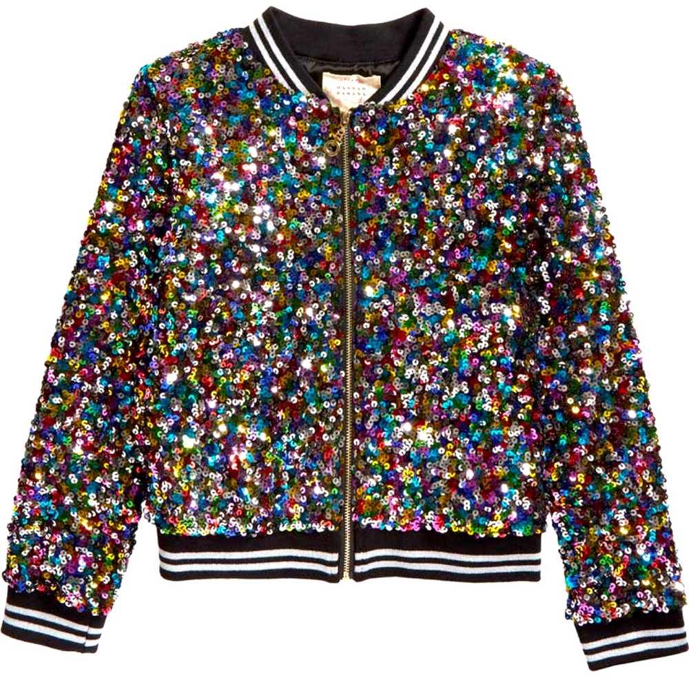Hannah Banana Sequin Bomber jacket size 5t